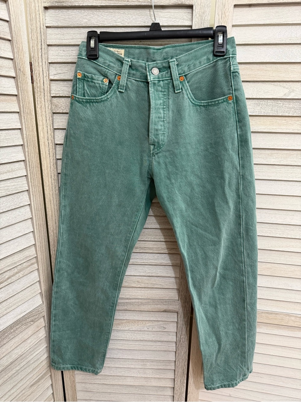 Levi's Green High-Rise Straight Jeans